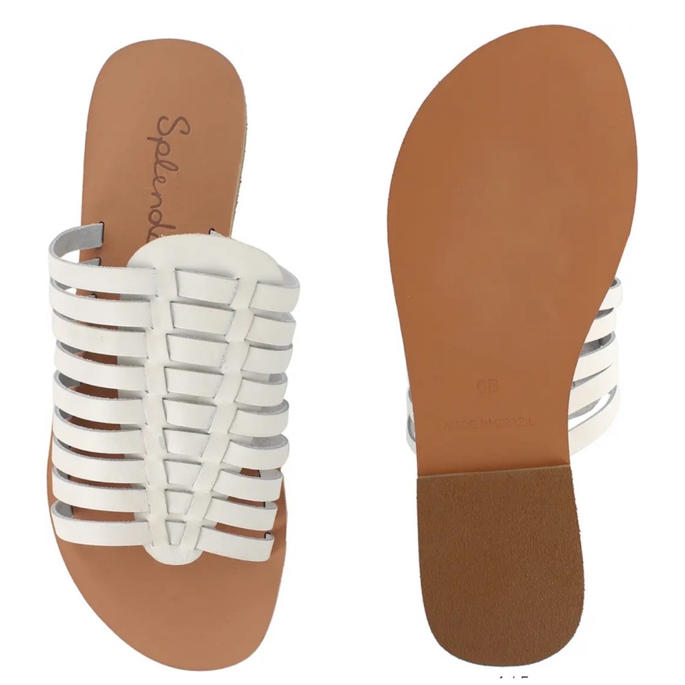 Splendid Talula Ivory Multi Strap Woven Huarache Slide Leather Sandals NEW 7 - Picture 8 of 10